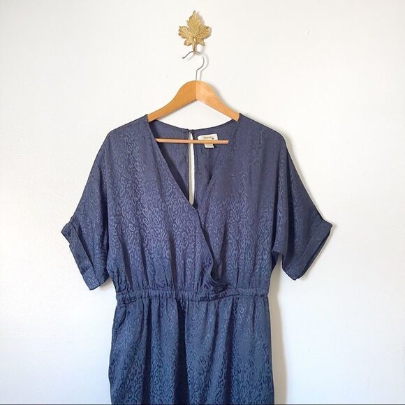 Anthropologie Maeve Navy Blue wrap jumpsuit size Medium NWOT - Picture 1 of 9